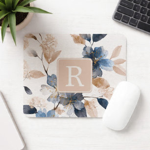 Personalisierte Schöne-Blumen-Monogramm-Vorlage Mousepad