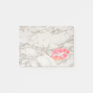 Personalisierte schöne Lippen auf Marmor Post-it Klebezettel
