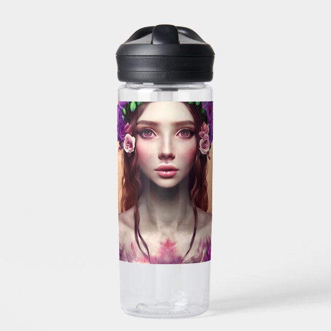 Personalisierte Schöne Verzauberung Fantasy AI Art Trinkflasche (Vorderseite)