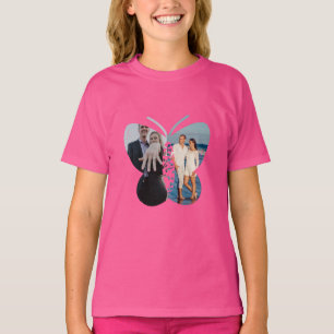 Personalisierte schöne Zwei-Foto-Schmetterling-Cus T-Shirt