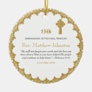 personalisierte Schrift zum 15. Jubiläum Keramik Ornament