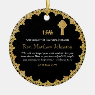 personalisierte Schrift zum 15. Jubiläum Keramik Ornament