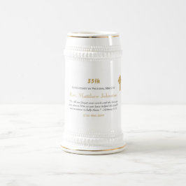 personalisierte Schrift zum 35. Jubiläum Bierglas