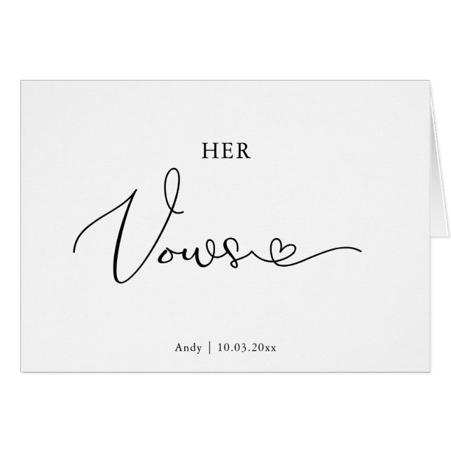 Personalisierte Schriftart-Hochzeitkarte für ihre  (Vorderseite (Horizontal))