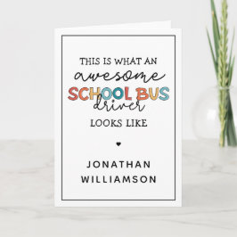 Personalisierte Schulbusfahrerbewertung Funny Karte