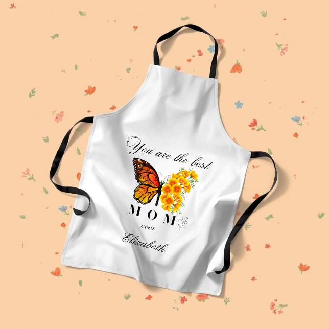 Personalisierte Schürze mit floralem Schmetterling (Von Creator hochgeladen)