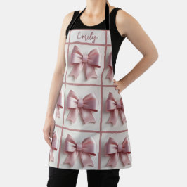 Personalisierte Schürze mit rosa Bögen