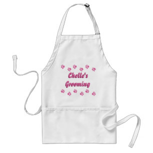 Personalisierte Schürze mit rosa Tatzen-Drucken