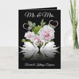 Personalisierte Schwäne Hochzeit/Jubiläum Karte