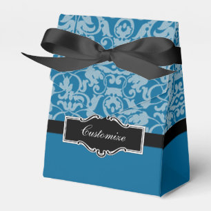 Personalisierte Schwarz/Aquamarine Damaskus-Gesich Geschenkschachtel