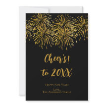 Personalisierte Schwarz-Gold-Feuerwerke - Frohes N