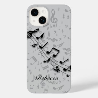 Personalisierte schwarz-graue Noten Case-Mate iPhone Hülle