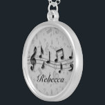 Personalisierte schwarz-graue Noten Versilberte Kette<br><div class="desc">Personalisierte schwarz-graue Noten großartige Geschenke für jeden Musiker oder Musikstudenten, der mit dem Namen Ihrer Wahl völlig personalisiert ist Wenn Sie Hilfe bei der Anpassung des Textes benötigen oder eine Variante des Designs wünschen, kontaktieren Sie uns bitte über das Geschenkartikelgeschäft Bonanza und wir würden uns freuen, Ihnen zu helfen. sgb01...</div>
