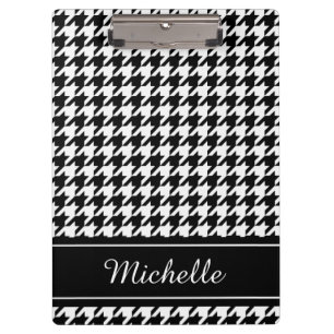 Personalisierte Schwarz-Hahnentrittmuster-DruckZwi Klemmbrett