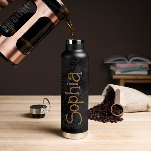 Personalisierte Schwarz-Hochzeit für Ihr Namensskr Trinkflasche