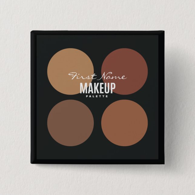 Personalisierte Schwarz-Makeup-Palette Button (Vorderseite)