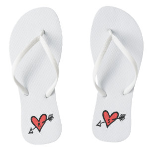 Personalisierte Schwarz/Rot-Liebe Flip Flops