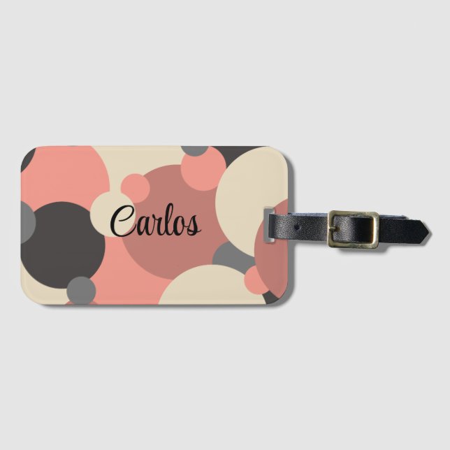 Personalisierte schwarz-rote Gepäckanhänger (Vorderseite (Horizontal))