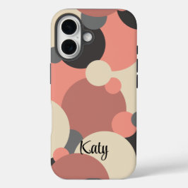 Personalisierte schwarz-rote Moleküle iPhone Gehäu iPhone 16 Hülle