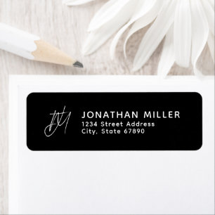 Personalisierte Schwarz-Weiß-Adresse für Monogramm