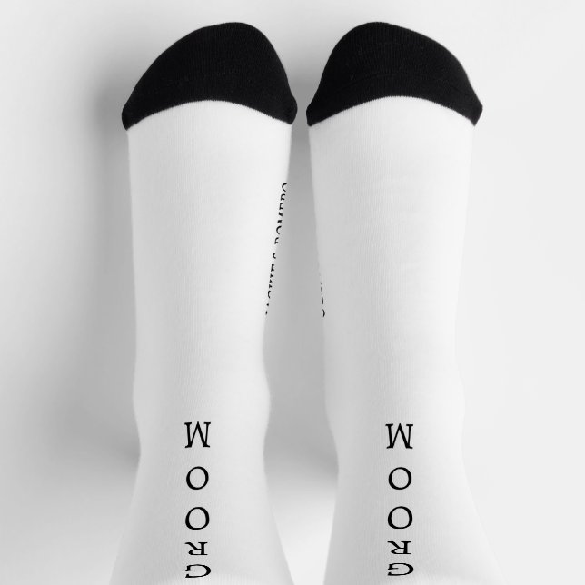 Personalisierte Schwarz-Weiß-Brotsocken Socken (Oben)