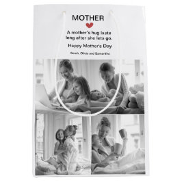 Personalisierte Schwarz-Weiß-FotoCollage | Mittlere Geschenktüte