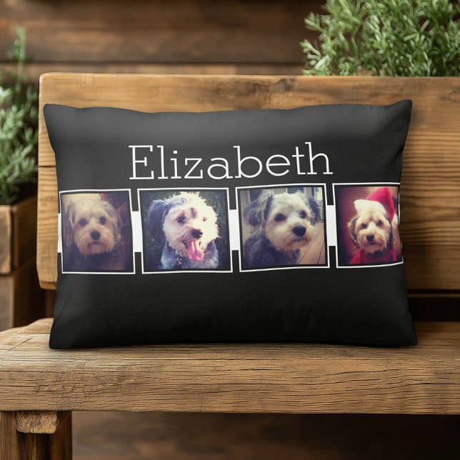 Personalisierte Schwarz-Weiß-Fotosammlungsplattfor Dekokissen (Custom Pillow)