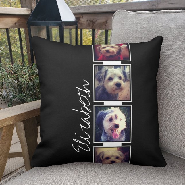 Personalisierte Schwarz-Weiß-Fotosammlungsplattfor Kissen (Von Creator hochgeladen)