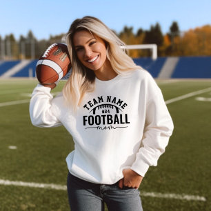 Personalisierte Schwarz-Weiß-Fußball-Mama Sweatshirt