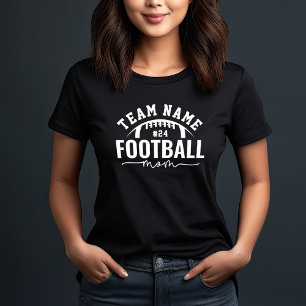 Personalisierte Schwarz-Weiß-Fußball-Mama Tri-Blend Shirt