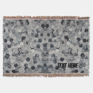 Personalisierte Schwarz-Weiß-Hexagon-Gradient Decke