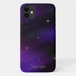 Personalisierte Schwarz-Weiß-Kunst und Lila Landsc Case-Mate iPhone Hülle