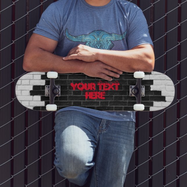 Personalisierte Schwarz-Weiß-Mauer Skateboard (Außenbereich 3)