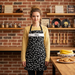 Personalisierte Schwarz-Weiß-Musik Schürze