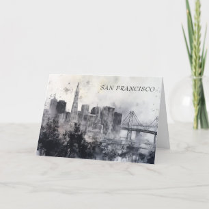 Personalisierte Schwarz-Weiß-San Francisco-Karte Feiertagskarte