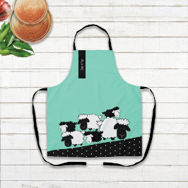 Personalisierte Schwarz-Weiß-Schafe Schürze