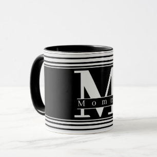 Personalisierte Schwarz-Weiß-Tasse mit  Mama Tasse