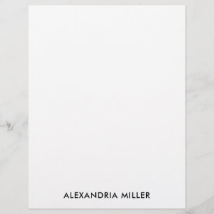Personalisierte Schwarz-weiße Minimalistisch Stati Briefbogen