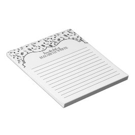 Personalisierte Schwarz-weiße Musiknote Notizblock