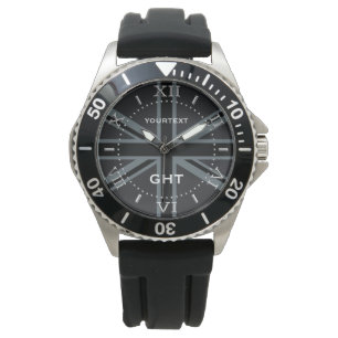 Personalisierte schwarze armbanduhr