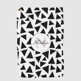 Personalisierte schwarze Dreiecke Golfhandtuch