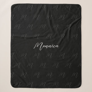 Personalisierte schwarze elegante Schrift Sherpadecke