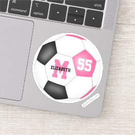 Personalisierte schwarze Fußballermädchen Aufkleber