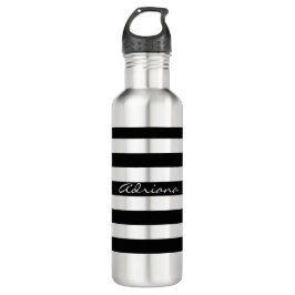 Personalisierte schwarze gestreifte Wasser-Flasche Trinkflasche