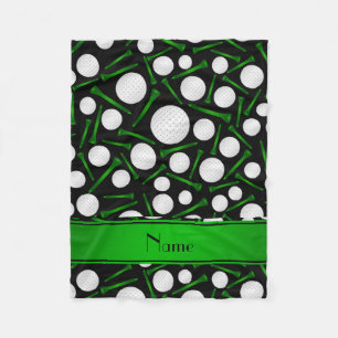 Personalisierte schwarze Golfball-NamensT-Shirts Fleecedecke