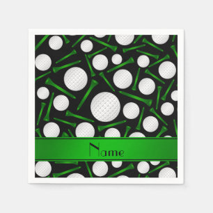 Personalisierte schwarze Golfball-NamensT-Shirts Serviette