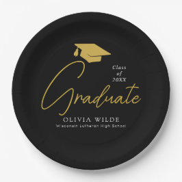 Personalisierte Schwarze Grad Teller - Party ferti