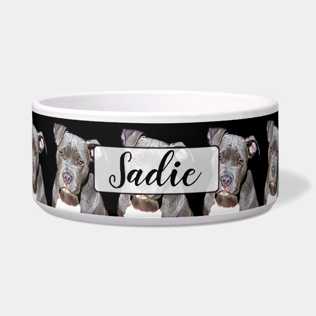 Personalisierte schwarze Grubenstier Napf (Vorderseite)
