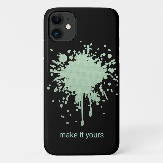 Personalisierte schwarze Handyhülle mit grünem Tin Case-Mate iPhone Hülle (Rückseite)