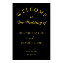 Personalisierte Schwarze Hochzeitsanzeige